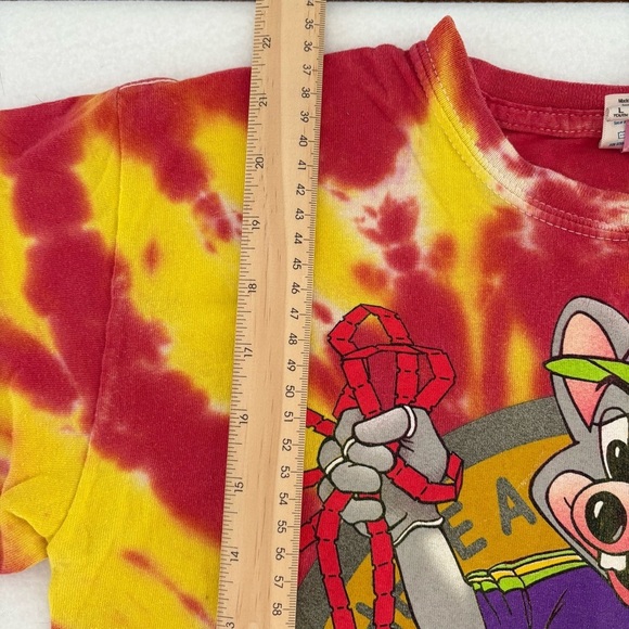 Vintage Kids 90s/Y2K Chuck E. Cheese Tie-Dye T-Shirt Size Youth Large - Picture 5 of 7
